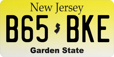 NJ license plate B65BKE