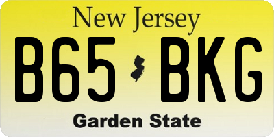 NJ license plate B65BKG