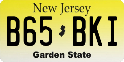 NJ license plate B65BKI