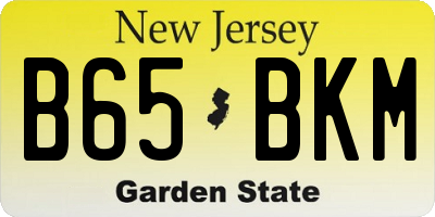 NJ license plate B65BKM