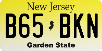 NJ license plate B65BKN
