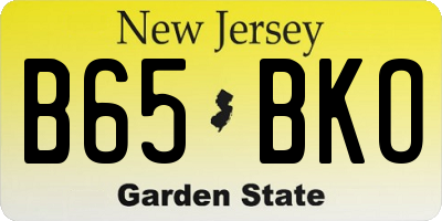 NJ license plate B65BKO