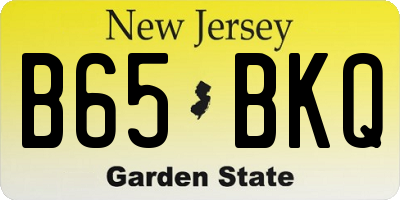 NJ license plate B65BKQ