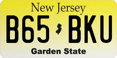 NJ license plate B65BKU