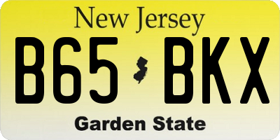 NJ license plate B65BKX