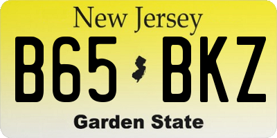 NJ license plate B65BKZ