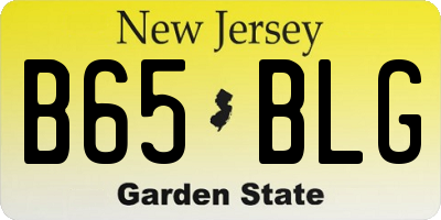 NJ license plate B65BLG