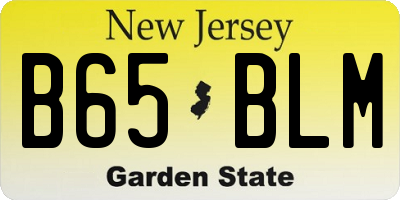 NJ license plate B65BLM