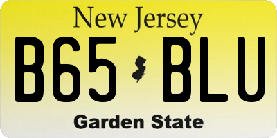 NJ license plate B65BLU