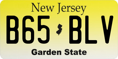 NJ license plate B65BLV