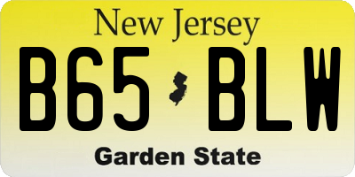NJ license plate B65BLW