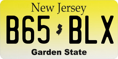 NJ license plate B65BLX