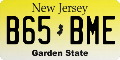 NJ license plate B65BME
