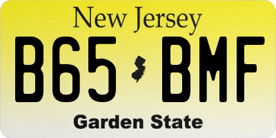 NJ license plate B65BMF