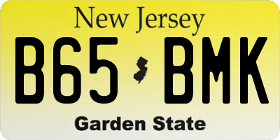 NJ license plate B65BMK