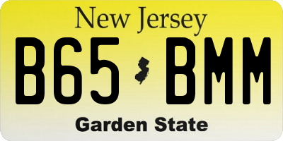 NJ license plate B65BMM