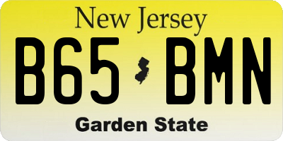 NJ license plate B65BMN