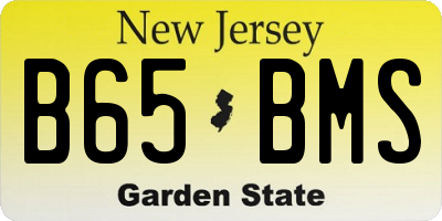 NJ license plate B65BMS