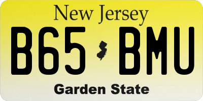 NJ license plate B65BMU
