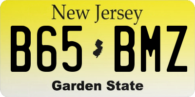 NJ license plate B65BMZ