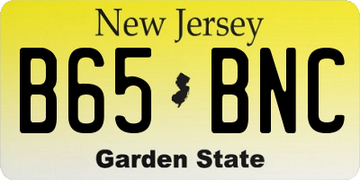 NJ license plate B65BNC