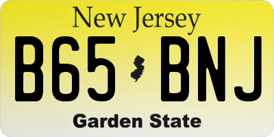 NJ license plate B65BNJ