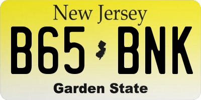 NJ license plate B65BNK