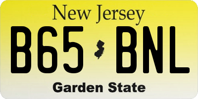 NJ license plate B65BNL