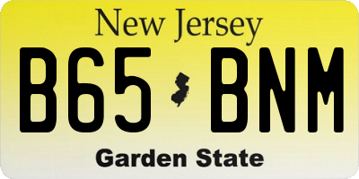 NJ license plate B65BNM