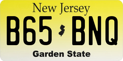 NJ license plate B65BNQ