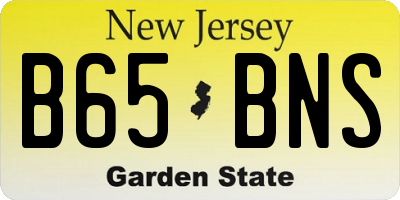 NJ license plate B65BNS