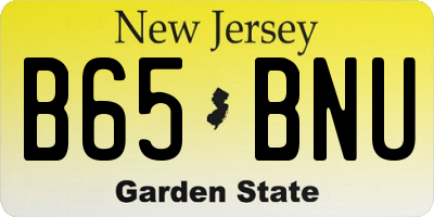 NJ license plate B65BNU