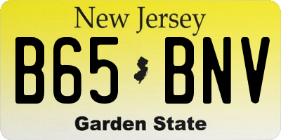 NJ license plate B65BNV
