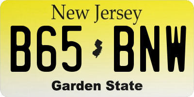 NJ license plate B65BNW