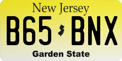 NJ license plate B65BNX