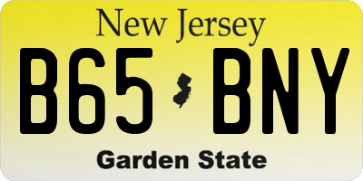 NJ license plate B65BNY