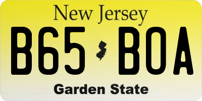 NJ license plate B65BOA