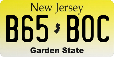 NJ license plate B65BOC