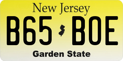 NJ license plate B65BOE