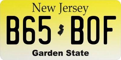 NJ license plate B65BOF