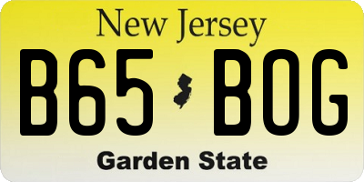 NJ license plate B65BOG
