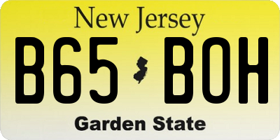 NJ license plate B65BOH