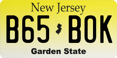 NJ license plate B65BOK