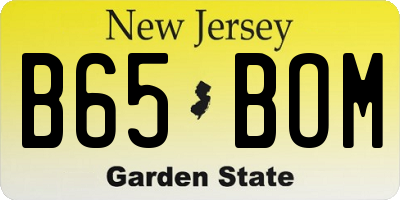 NJ license plate B65BOM