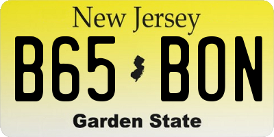 NJ license plate B65BON