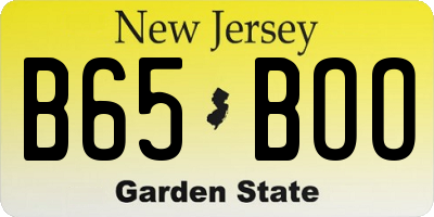 NJ license plate B65BOO