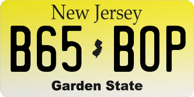 NJ license plate B65BOP