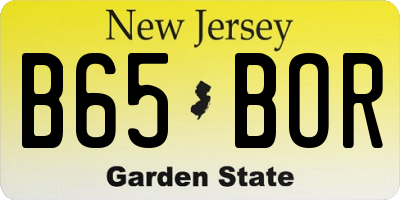 NJ license plate B65BOR