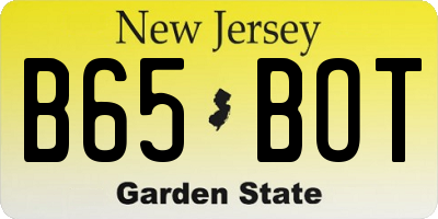 NJ license plate B65BOT