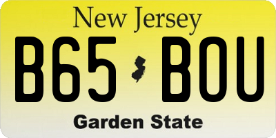 NJ license plate B65BOU